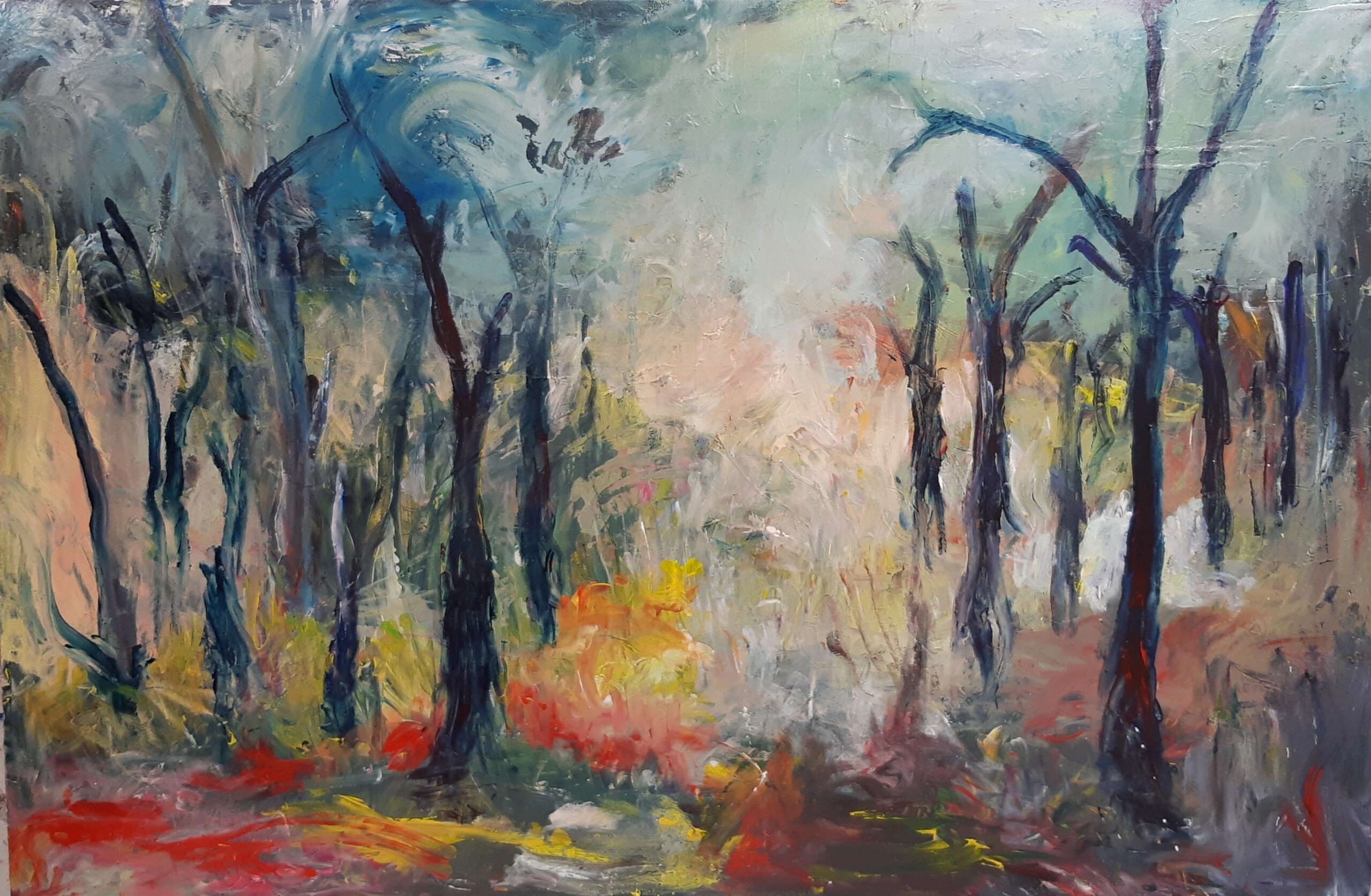 Dancing Forest by Janene Castillo Acrylic on Board